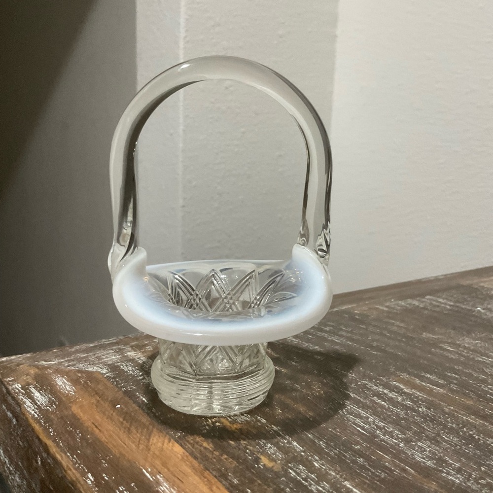 Fenton French Opalescent mini basket